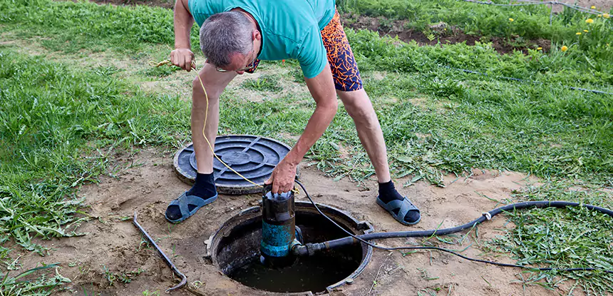 Outdoor Sewage Cleanup in Winder