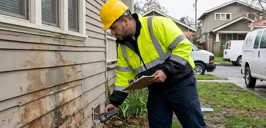 Water Damage Exterior Wall Winder